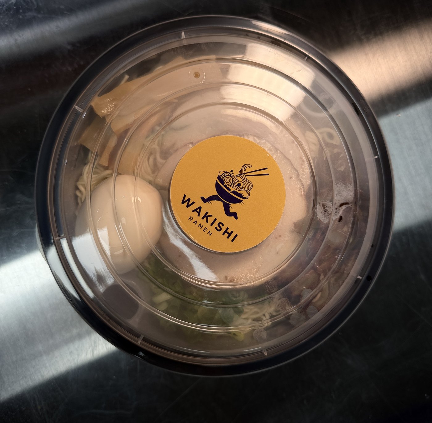 Sealed Wakishi Ramen takeout bowl