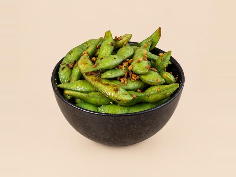 Spicy Garlic Edamame